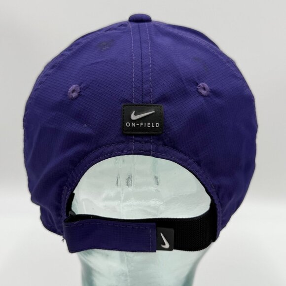 Nike Dri-Fit Club Cap James Madison University JMU Hat Strapback Size M/L Purple - Picture 3 of 13